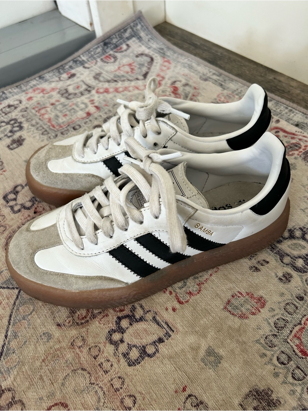adidas Samba Sneakers in White, Black and Gum